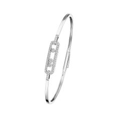 Messika Move Classique 1/3ctw Diamond 18k White Gold Bangle Bracelet