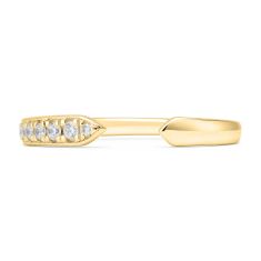 1/6ctw Diamond 14k Yellow Gold Asymmetrical Open Wedding Band
