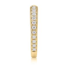 1/6ctw Diamond 14k Yellow Gold Asymmetrical Open Wedding Band