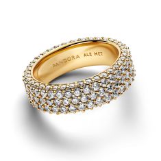 Pandora Timeless Pavé Triple-Row Gold-Plated Ring