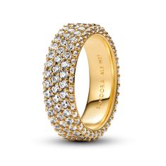 Pandora Timeless Pavé Triple-Row Gold-Plated Ring