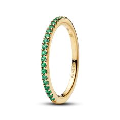 Pandora Sparkling Green Half-Eternity Band Gold-Plated Ring Pandora Sparkling Green Half-Eternity Band Gold-Plated Ring