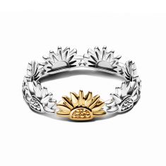 Pandora Sunflower Two-Tone Band Ring