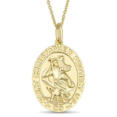 Personalized Saint Christopher Medallion Pendant Necklace Personalized Saint Christopher Medallion Pendant Necklace