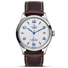 1926 36mm Opaline and Blue Dial Brown Leather Strap Watch M91450-0010
