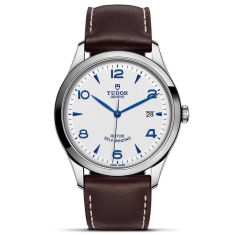 1926 41mm Opaline and Blue Dial Brown Leather Strap Watch M91650-0010