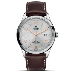 1926 Silver-Tone Dial Brown Leather Strap Watch | 41mm | M91650-0006