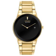 Citizen Eco-Drive Axiom Gold Tone Black Dial Watch 40mm - AU1062-56E