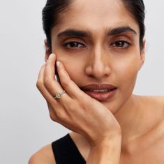 Pandora Sparkling Yellow Elevated Heart Ring