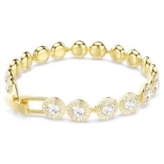 Swarovski Una Angelic Round White Crystal Bracelet, Gold-Tone Plated