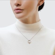 Star Wars™ Fine Jewelry Guardians of Light 1/10ctw Diamond Sterling Silver and Rose Gold Pendant Necklace | Into The Galaxy