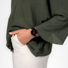 Rado Centrix Diamonds Brown Dial Two-Tone Rose Gold-Tone Stainless Steel and Brown High-Tech Ceramic Middle Link Bracelet Watch 39.5mm - R30023712
