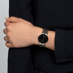 Rado Florence Black Dial Two-Tone Yellow Gold-Tone and Stainless Steel Watch 30mm - R48913153