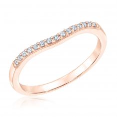 1/10ctw Diamond Curved Rose Gold Wedding Band | Embrace Collection