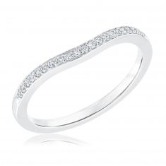 1/10ctw Diamond Curved White Gold Wedding Band | Embrace Collection