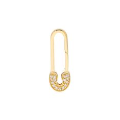 1/10ctw Diamond Diaper Pin Yellow Gold Push Lock