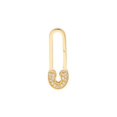 1/10ctw Diamond Diaper Pin Yellow Gold Push Lock