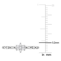 1/10ctw Diamond Floral Sterling Silver Infinity Promise Ring