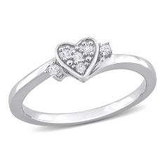 1/10ctw Diamond Heart Sterling Silver Promise Ring