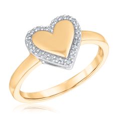 1/10ctw Diamond Heart Yellow Gold Ring