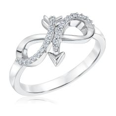Hallmark Diamonds 1/10ctw Diamond Infinity Arrow Ring