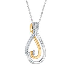 1/10ctw Diamond Infinity Two-Tone Pendent Necklace