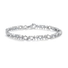 1/10ctw Diamond Sterling Silver Infinity Mom Bracelet