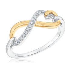 1/10ctw Diamond Two-Tone Infinity Ring