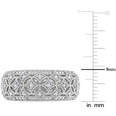 1/10ctw Diamond Vintage-Inspired Sterling Silver Ring