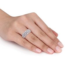 1/10ctw Diamond Vintage-Inspired Sterling Silver Ring