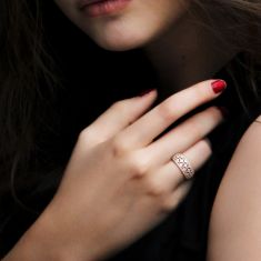 1/10ctw Diamond Vintage-Inspired Sterling Silver Ring
