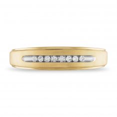 1/10ctw Round Diamond Yellow Gold Band | Men