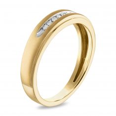 1/10ctw Round Diamond Yellow Gold Band | Men
