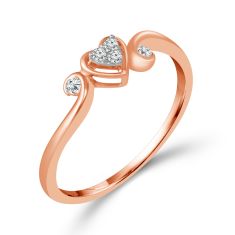1/15ctw Diamond Heart Rose Gold Promise Ring