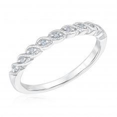 1/15ctw Diamond Vintage Inspired White Gold Wedding Band | Embrace Collection