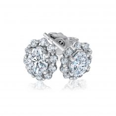 1 1/10ctw Oval Lab Grown Diamond White Gold Stud Earrings