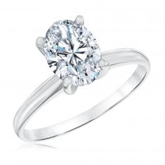 1 1/2ct Oval Diamond Solitaire White Gold Engagement Ring | Heritage