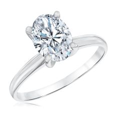 1 1/2ct Oval Diamond Solitaire White Gold Engagement Ring | Heritage