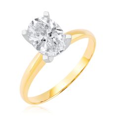 1 1/2ct Oval Diamond Solitaire Yellow Gold Engagement Ring - Heritage Collection