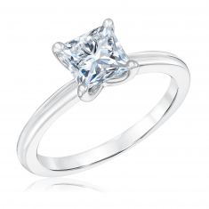 1 1/2ct Princess Lab Grown Diamond White Gold Solitaire Engagement Ring