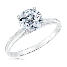 1 1/2ct Round Diamond Solitaire White Gold Engagement Ring - Heritage Collection