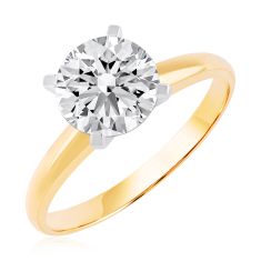 1 1/2ct Round Diamond Solitaire Yellow Gold Engagement Ring - Heritage Collection