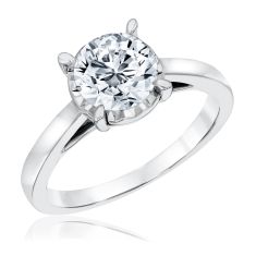 1 1/2ct Round Lab Grown Diamond White Gold Solitaire Engagement Ring