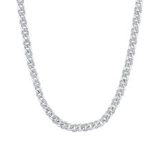 1 1/2ctw Diamond White Gold Curb Link Necklace | 9mm | 18 Inches | Men's