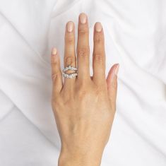 1 1/2ctw Diamond White Gold Ring Guard - Embrace Collection