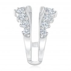 1 1/2ctw Diamond White Gold Ring Guard - Embrace Collection