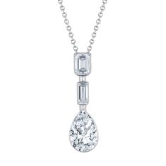 1 1/2ctw Lab Grown Diamond White Gold Pendant Necklace