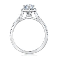 1 1/2ctw Pear-Shaped Lab Grown Diamond Halo White Gold Engagement Ring