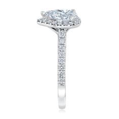 1 1/2ctw Pear-Shaped Lab Grown Diamond Halo White Gold Engagement Ring