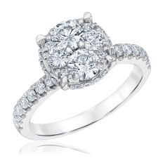 1 1/2ctw Round Diamond Composite White Gold Engagement Ring - Harmony Collection